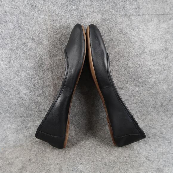 Lucky Brand Shoes Womens 8 Ballet Flats Black Leather Slip On Round Toe Classic - Picture 9 of 13